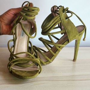 Green Cape Robbin Strappy heels